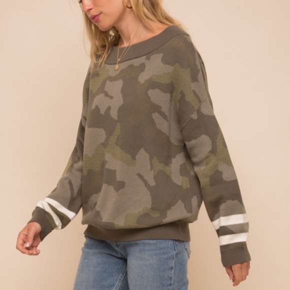 Last 1! NWT CAMOUFLAGE Camo Knit Top - Picture 5 of 13